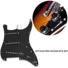 DIY Electric Guitar Kits, Pickguard Back Cover Bridge System Mounting Kits For ST Style Guitars, Electric Guitar Replacement Guitar Hardware - 黑色 - 查看 3