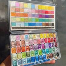 60 Colors Solid Watercolor Paint Set, Shimmery Pearl Hues, Perfect Watercolor Travel Set For Artists, Hobbyists And Painting Enthusiasts - Sets - View 1