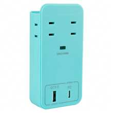 Stylish Wall-Mounted Power Strip With USB Type-C And Fast Charging, Direct Plug-In Storage, Wall-Mounted Safety, Lightning Protection, And Smartphone Stand. Includes 4 AC And 2 USB Ports. Available In 6 Colors. (Xr-Tp01)