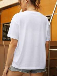 Racing Car Graphic Print T Shirt 220g Sporty Women's Casual 100% Cotton Tee 1pcs Motorsport Streetwear Style - 白色 - 查看 2