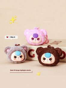 Llavero de oso pequeño 3D acolchado de dibujos animados, colgante pequeño, decoración de mochila, regalo creativo, accesorio pequeño - Multicolor - Ver 2