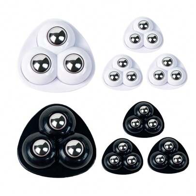 4/8/12 piezas Ruedas giratorias universales autoadhesivas de acero inoxidable para muebles, cajas de almacenamiento, botes de basura, PC, con rotación de 360 grados
