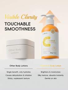 1 Pc Moisturizing LAIKOU Vc Body Lotion, 200g Lifting & Firming Body Cream Deep Nourishing Body Butter For Women All Skin Types For Spa Self Care Gifts For Girl Friend Body Care - 橘色 - 查看 5