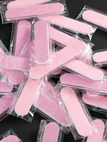 10pcs/Set Shiny Pink Dual-Sided Disposable Mini Nail Files, Suitable For Manicure Buffing And Polishing, Professional Nail Care Set - Multicolor - View 4