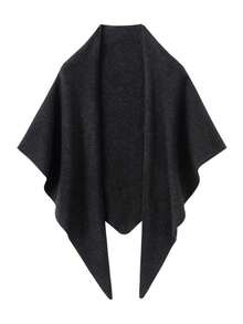 1pc Women's Solid Color Fluffy Thickened Scarf, Large Size Triangle Shawl, Warm Wrap, Versatile Accessory, 64.96X165CM, Autumn/Winter 2025 New Arrival