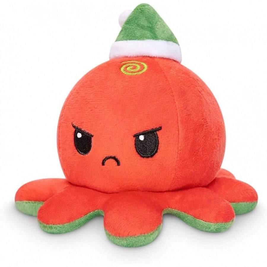 TeeTurtle - Reversible Octopus Plushie - Love + Hate - Cute Sensory Fidget Stuffed Animals That Show Your Mood - Valentine's Day!4 Inch - 淘氣+乖巧 - 查看 1