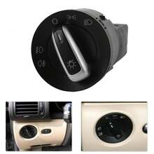 Perilla Luces Euroswitch Vw Jetta A4 Clasico Polo Vento Golf - Negro - Ver 1