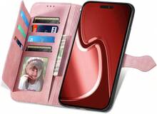 TopFunny Cases For  16 Pro Wallet Case For Women With Card Holder Retro Embossed Flower Zipper Wallet PU Leather Flip Cover With Detachable Lanyard For Apple  16 Pro 6.3" Pink - Vàng hồng - Xem 4