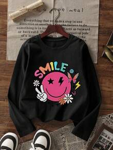 3 buah Kaos Lengan Panjang Bermotif untuk Anak Perempuan Remaja, Cocok untuk Dipakai Sebagai Lapisan di Musim Gugur/Musim Dingin, Pakaian Siswa Muda untuk Luaran dan Dalaman - MultiWarna - View 4