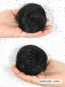 2 pezzi Chignon ricci sintetici per capelli da bambini, fermagli per acconciature raccolte e disordinate