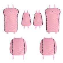 2 cojines para asiento de coche con coronas rosas y diamantes artificiales - Rosa - Ver 11