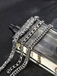 1入組不銹鋼歐美風格男士吊墜雙層鍊子手鐲，適用於嘻哈派對風格 - 手鍊 - 查看 11