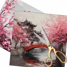 24/36 peças 5,9*5,9 polegadas bloco de papel para scrapbook com pintura de paisagem em flor de ameixa, papel criativo de alta qualidade para scrapbooking de um lado, para scrapbooking faça você mesmo, criação de cartões, diário e artesanato - Multicolorido - Ver 3