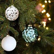 Palline decorative natalizie, set di palline da appendere all'albero di Natale, decorazioni per l'albero di Natale, ornamento decorativo da appendere per la decorazione delle feste natalizie - Dorato - Visualizzare 5