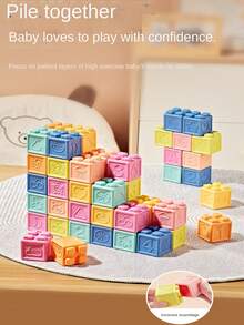 Baby Building Blocks, Toddler Stacking Toys, 8/16/24/32 Soft Educational Blocks - Numbers, Shapes, Colors, Animals - Push & Pull - Suitable For Babies Over 6 Months, 1-3 Years Old, Random Colors, Suitable For Back To School, Halloween, Christmas And Other Occasions - Multicolor - View 5