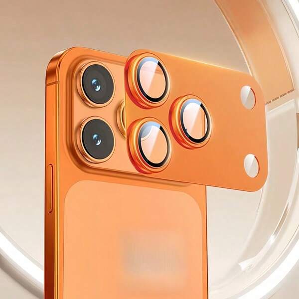 [2025 New Product Release] Exclusive For IPhone 17 Pro Max/IPhone 17/17 Pro/17 Air Series Starry Orange And Lavender Purple Titanium Alloy Full Cover Lens Film, Scratch And Explosion-Proof, Anti-Fingerprint, High-Definition Trans Protective Case Partner, High-End Lens Protector Sticker, Hot-Selling Mobile Phone Accessories