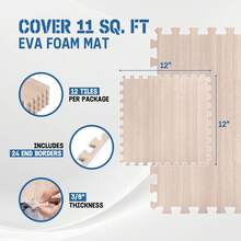 Tapete para Ejercicio 12, 24, 48 y 120 SQFT, Piso para Gym, Tapete Foamy, Tapete Gym Grueso, Tatami para Piso, Tapete Ejercicio Grueso, Tapete de Espuma EVA para Gimnasio y Hogar - I. 24 pies cuadrados (24 azulejos) - Madera de nogal oscuro - Ver 10