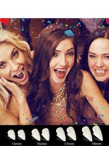 Colmillos de vampiro zombie realistas, que no rascan las encías, reutilizables y espeluznantes, accesorios de disfraz para fiestas de Halloween para mujeres