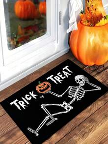 1pc Anti-Slip Halloween Doormat, Outdoor Welcome Doormat, Halloween Horror Ghost Pumpkin Skull Bat Spider Web Pattern Decorative Carpet, Halloween Doormat Carpet, Happy Halloween, Halloween Decoration, Kitchen, Bathroom, Living Room, Home Decor, Holiday Decoration Trick Or Treat Party Favor Bathroom Kitchen Decor Christmas Decor Kitchen Rug - Multicolor - View 3