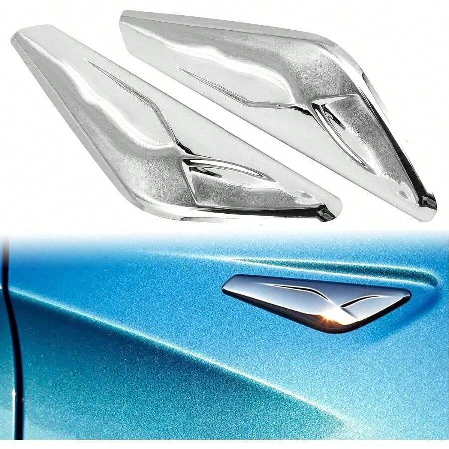 lateral frontal - Acabado chapado en cromo compatible con X3 F25 X4 F26 2013 - 2017 Reemplazar 51117338570 51117338569 Guardabarros lateral derecho izquierdo chapado en cromo 2 piezas - plateado - Ver 1