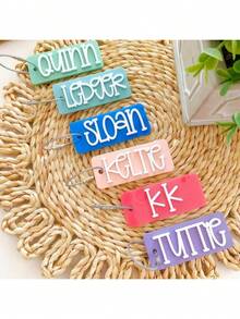 1PC Custom Acrylic Keychain, Many Colors To Choose From, Customizable Name, Personalized, Unique, Fashionable, Ideal Gift For Women, Ideal Gift For Men, Practical, Reusable, Lunch Box Tag, Backpack Tag, Anniversary Gift, Party Gift,Trinkets, For Her - Multicolor - View 4