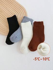 4双儿童保暖袜，温暖厚实，适合秋冬季5度以下 - 彩色 - 查看 8