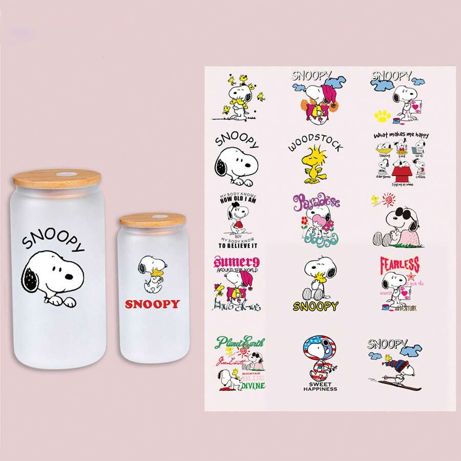 SNOOPY 1pc Snoopy Cute UV Crystal Sticker - Easy To Peel & Stick, Glass ...