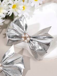 2pcs/4pcs Shiny Gold & Silver Bow Hair Clips, Suitable For Girls, Sparkling And Charming, Exquisite Gift For Girls, Alligator Clips, Suitable For Festivals, Parties, Prom And Daily/Vacation Wear - Multicolor - View 10