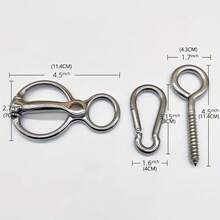 3pcs Stainless Steel Horse Tack Set - Durable Collar Strap With Quick Buckle And Swivel Bolt, Multipurpose For Training And Safety