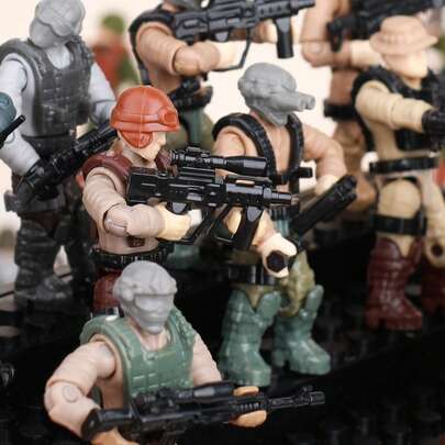 Figuras de bloques de construcción militares - Set de 12 modelos en miniatura, perfectos para la construcción de escenas, juguetes en bolsas ciegas al azar