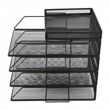 Paper Letter Tray Desk File Organizer Stackable Desk File Document Organizer - Black - View 6