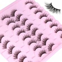 Half Eyelashes Natural Wispy Lashes With Glue Cat Eye Lashes Natural Look False Eyelashes With Lash Glue Pestañas Postizas Naturales Half Lashes Kit With Clear Eyelash Glue - B-半睫毛15MM - 查看 6