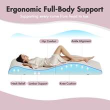 Advwin Foldable Foam Topper For Lash & Massage Beds, Adjustable Straps, Anti-Slip Bottom, Ergonomic Curved Massage Table Mattress Topper, Spa Bed Cushion For Beauty Salon & Spa, Beige - Beige - View 4