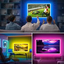 HBOWMDJIA 16ft-300ft Long Strip Light With APP Control And Remote Control, That Sync To Music, Adjustable Speed And Brightness, Color Changing LED Lights For Bedroom, Living Room, Family And Friends Reunion, TV Backlight, Halloween Atmosphere Creation And Christmas Party