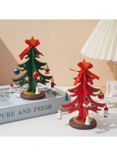 Christmas Wooden Mini DIY Tree Decorations Are Perfect For Home Decoration During The Holiday Season And Are Ideal As Christmas Gifts