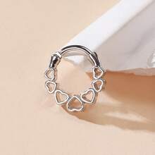 ADYJELY 1件装16G心形锆石鼻环，不锈钢低过敏性软骨耳环，金/银鼻中隔饰品，适用于鼻中隔穿孔，鼻中隔夹式耳环穿孔饰品，16G 8mm/10mm男女通用身体穿孔饰品 - J003 - 查看 15