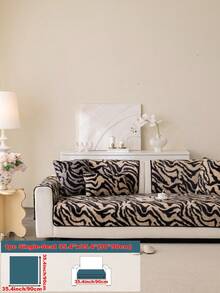 1 pieza Cojín de sofá esponjoso de leopardo premium, Funda de asiento de sofá minimalista lujosa, Anti-polvo, Anti-arañazos, Suave y amigable con la piel para dormitorio, sala de estar, oficina, biblioteca, lugar de fiesta, se ajusta a sofás de 1-4 plazas, sofá en forma de L