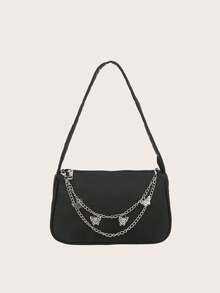 Mini Tối giản Trang trí chuỗi Cái túi - màu đen - Xem 1