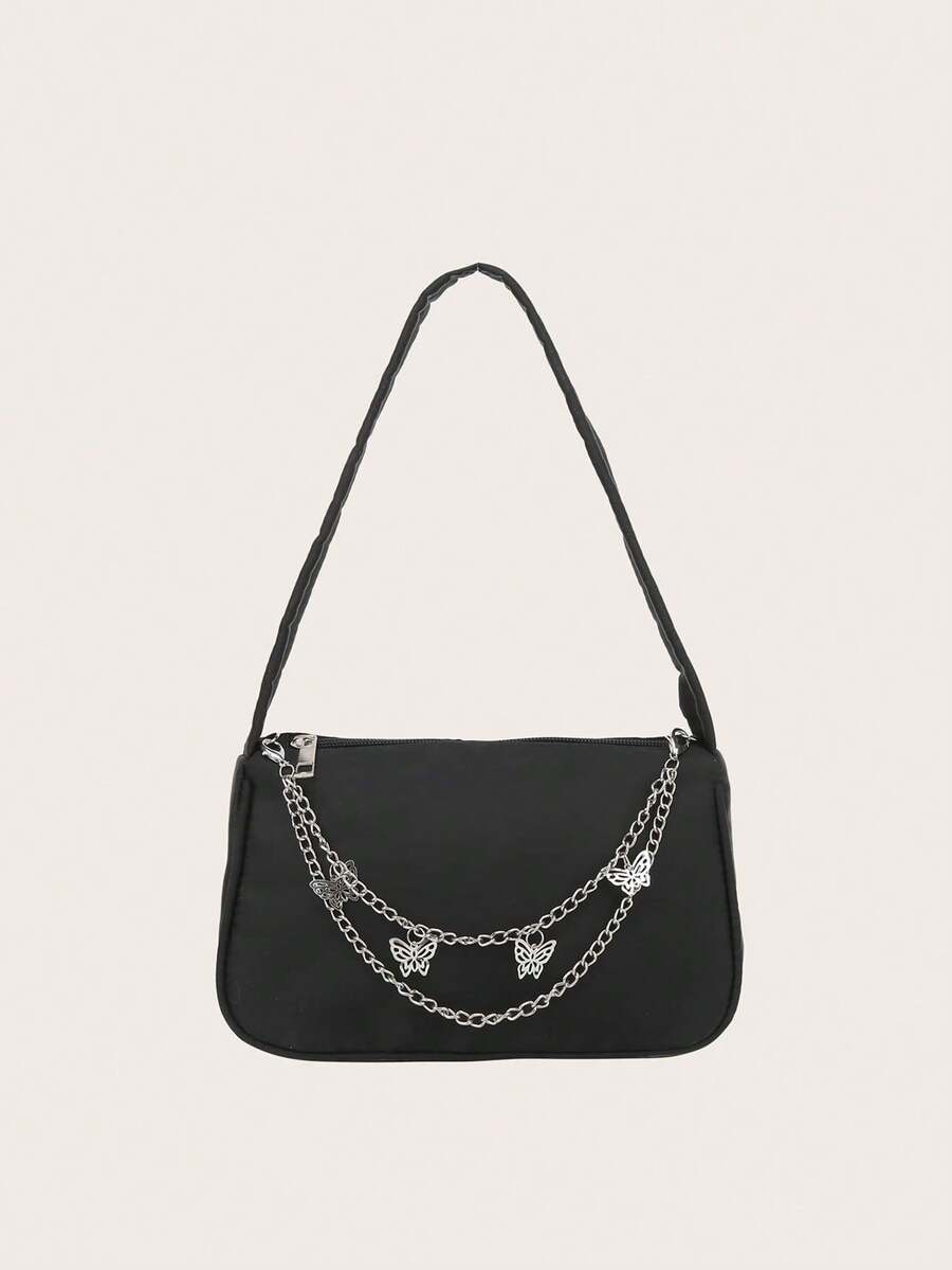 Mini Tối giản Trang trí chuỗi Cái túi - màu đen - Xem 1