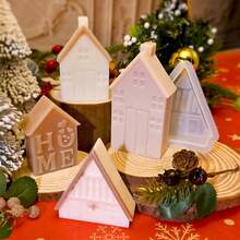 1pc Christmas Scented Plaster Silicone Mold, Christmas Deer & Gingerbread Man Candle Decor Mold, DIY Holiday Tabletop Decor Mold