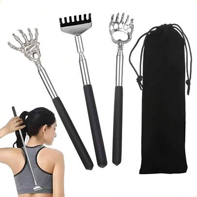 Mano De Metal Para Rascar Manita Rascadora Extensible 3pz, herramienta práctica para aliviar la comezó