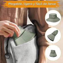 AI-PIKA Sombreros del Sol para Hombre,Sombreros para Hombre con Protección UV UPF 50+,ala Ancha,Impermeables,Transpirables para Ciclismo,Acampar,Pescar,Caminar - Verde - Ver 6