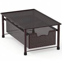 Estante Almacenamiento Expandible para Gabinetes - Paquete 2 Unidades en Blanco, Metal Resistente al Óxido, Ideal para Cocina, Oficina y Ahorro Espacio - Blanco (2 unidades) - Ver 2