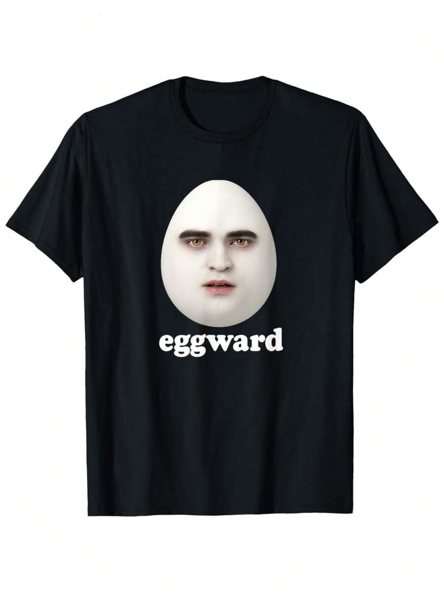 Eggward Face Mask Graphic Tee Black Short Sleeve Crew Neck Humorous T Shirt For Men & Women Soft Cotton Casual Funny Top S XXXL - 黑色 - 查看 1