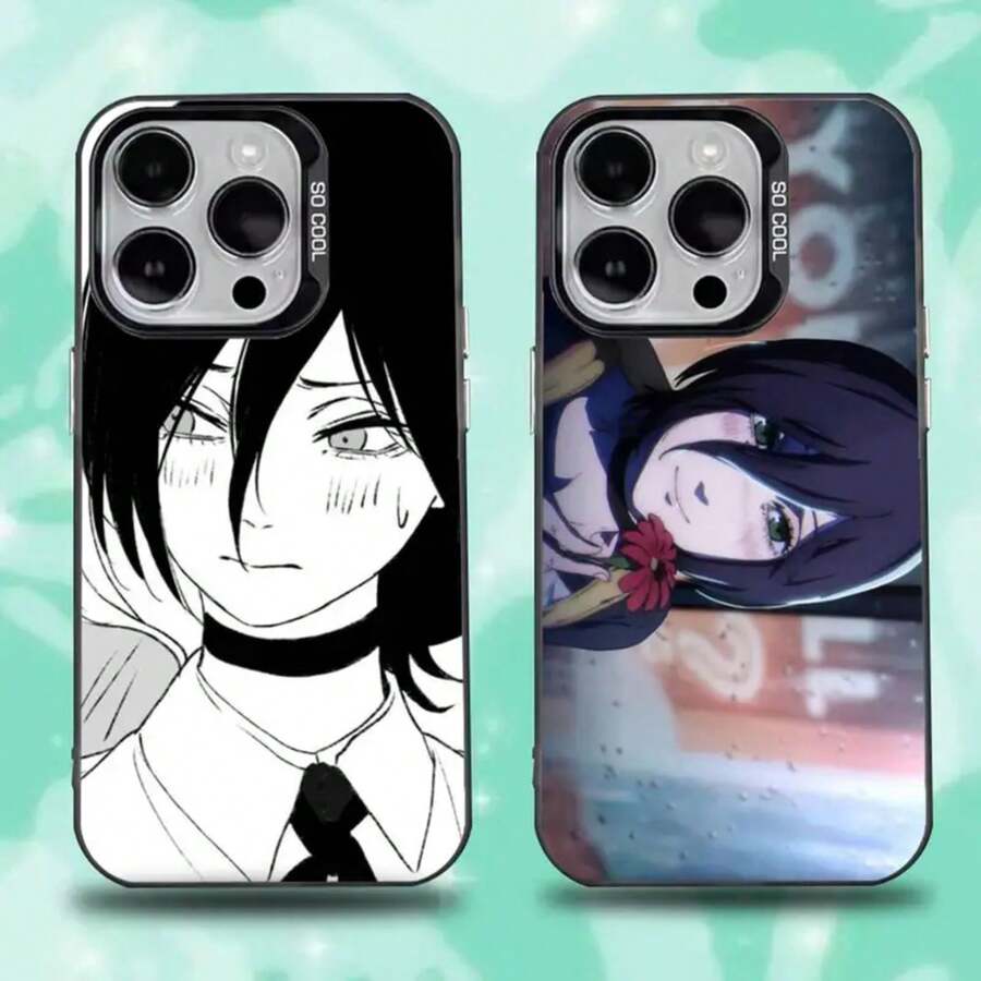 Funda de teléfono C-Chainsaw M-Man Reze compatible con  16,15,14,13,12,11,Mini,Pro,E,SE4,XS,MAX, cubierta negra mate tipo caramelo, compatible con funda de  17, funda de  17 Pro, funda de  17 Pro Max - z5 - Ver 1