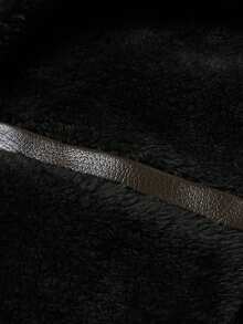 Thermal Lined Warm Motorcycle Jacket For Men, Simple Versatile Waterproof Thick Collar Leather Jacket, Winter , Fall, Fleece-Lined Jacket