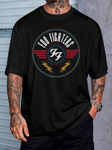 Rock Stamp  Music T-Shirt Shirt Blouse Unisex Men Women 100% Cotton Top Premium Streetwear New Release Fast Shipping Various Colors!! Plus Size - 黑色 - 查看 1