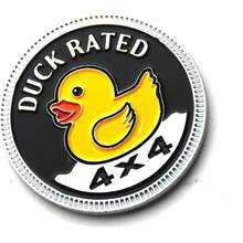 - Emblema de coche con clasificacin de pato, 4x 4 pulgadas, calcomana de metal 3D, chapado en cromo, compatible con vehculos, camiones, SUV, RV - Cromo con clasificación de pato - Ver 3