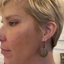 Anniversary Jewelry Accessories Vintage Round Bronze Carved Pendant Earrings For Women Bohemian MetalOld Distressed Beaded Dangle Earrings Girl Gift - 耳環 - 查看 5