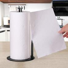 Soporte para toallas de papel de cocina negro - Estante independiente para toallas de papel, apto para baño y cocina, diseño antideslizante, organizador de almacenamiento moderno para encimera de cocina, se adapta a la mayoría de los rollos de toallas de papel - Multicolor - Ver 3